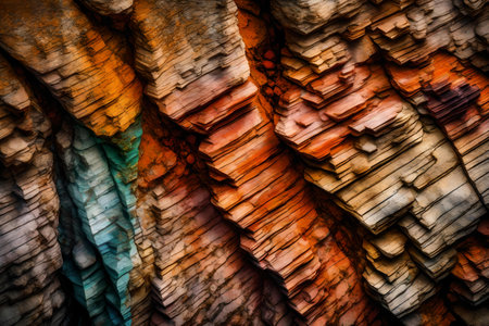 colorful cliff rock macro textureの素材