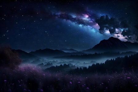organic night sky backgroundの素材