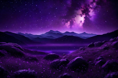 purple night sky product backgroundの素材