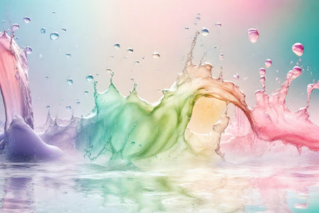 pastel colors water splash backgroundの素材