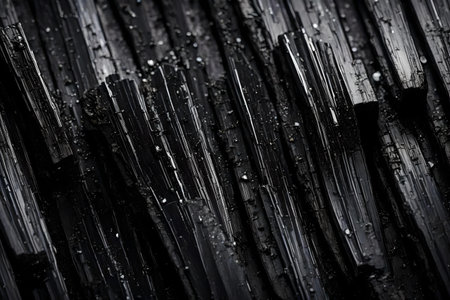 scrached black tourmaline macro textureの素材