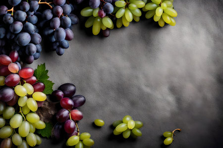 grape composition flat lay with free space for copy desert backgroundの素材