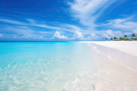 Paradise Found: Serene Sands and Tranquil Turquoise Waves in Maldivesの素材