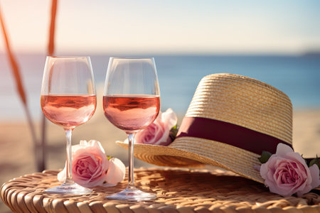 Basking in the Sun: A Refreshing Rose Wine Delight for Your Perfect Summer Escape!の素材