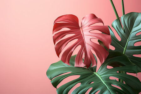 Paradise Vibes: Monstera Magic on Pinkの素材