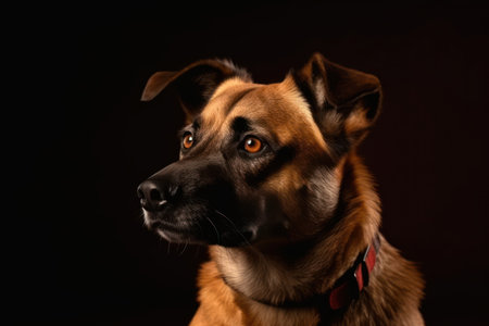 studio shot of a cute dog on an isolated backgroundの素材