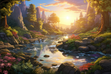Sundrenched Serenity: Exploring Nature's Paradiseの素材
