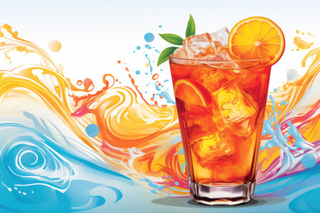 Zesty Sips and Scarlet Swirls: A Summer Delightの素材