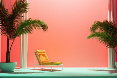 Vibrant Tropics: A Minimalist Summer Delightの素材