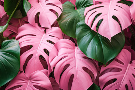 Paradise Vibes: Monstera Magic on Pinkの素材