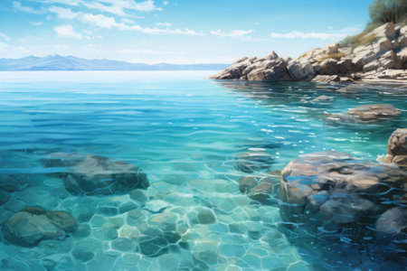 Tranquil Waters: The Perfect Canvas for Product Presentationの素材