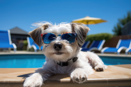 Shady Paws Poolside: A Paw-some Summer Adventure!の素材