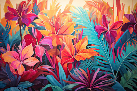 Tropical Elegance: An Abstract Oasis of Beautyの素材