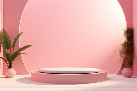 Summer Serenity: Abstract Pink Studio Background for Product Showcaseの素材
