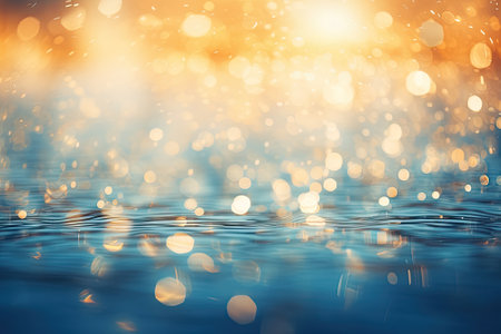 Sun-kissed Sea Symphony: Abstract Blur of Bokeh Lights in Summerの素材
