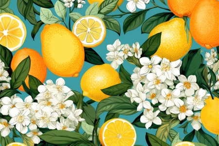 Citrus Oasis: A Refreshing Summer Patternの素材