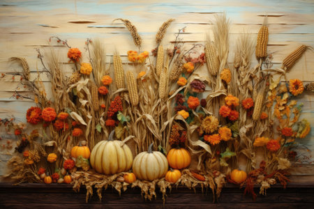 Harvest Haven: Showcasing Nature's Bounty on a Wooden Canvasの素材