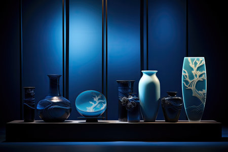 Enigmatic Elegance: Mesmerizing Blue Artistry for Product Showcaseの素材