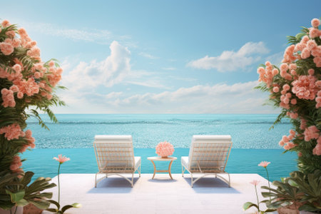 Serenity on the Horizon: A Captivating Summer Holiday Backdropの素材