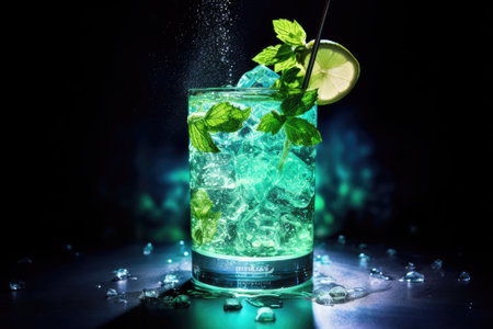 Neon Mojito Fizz: An Exclusive Sip of Zesty Refreshmentの素材