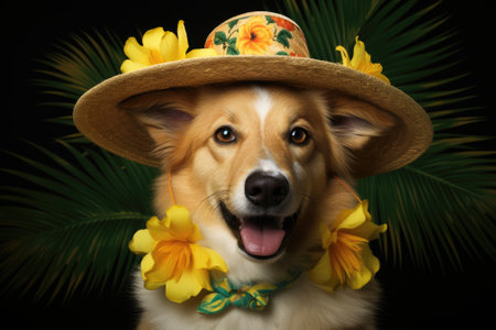 Pawsitively Pineapple Pup: A Stylish Summer Portrait!の素材