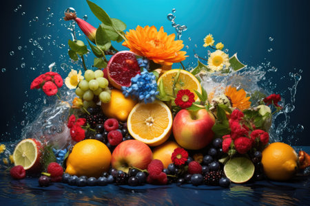 Summertime Bliss: A Vibrant Medley of Fruitsの素材