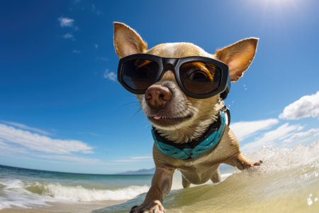 The Beach'ruff Breeze: A Chihuahua's Cool Adventureの素材