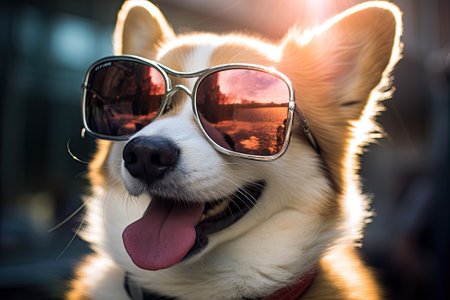The Shady Smiler: A Cool Canine with Shades!の素材