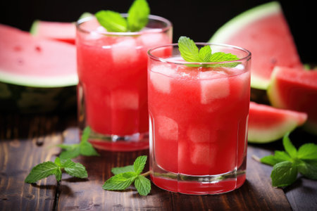 Sunny Delights: Refreshing Watermelon-Mint Lemonade Mocktail for a Healthy Summerの素材