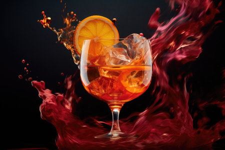 Vibrant Delights: Captivating Close-ups of Colorful Cocktails - Negroni, Spritz Aperol, Martini Royaleの素材