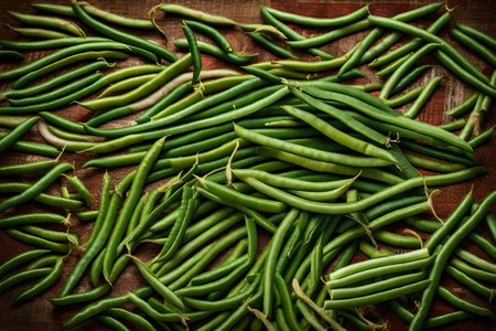 green beans composition flat lay with free space for copy orient carpet backgroundの素材