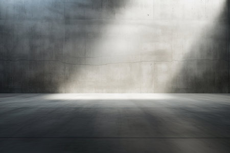 The background is made of gray concrete and is illuminated by natural sunlight.の素材