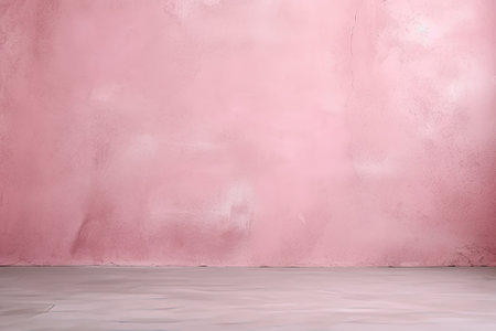 This studio background features a texture pattern cement wall in an empty pink color. It is utilizedの素材