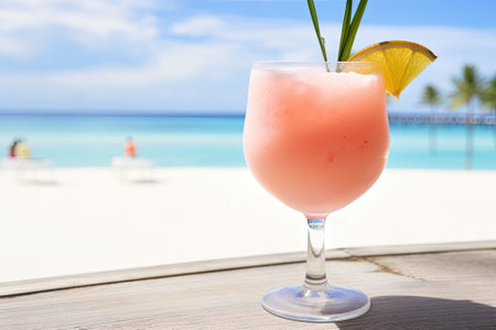 A delightful concoction of gin mixed with pink grapefruit and rosemary, served in a specially crafteの素材