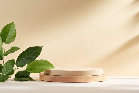 A simple and contemporary presentation of a product against a neutral beige background. The productの素材