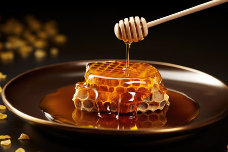 A Sweet Start: Indulging in Golden Honey Delights with our Pooling Honey Dipper!の素材
