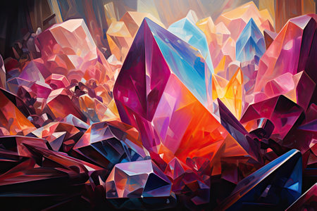 Crystal Prism Spotlight: An Abstract Showcase of Beautyの素材