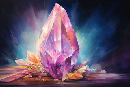 Crystal Prism Spotlight: An Abstract Showcase of Beautyの素材