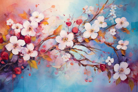 Blossoms of Renewal: A Whimsical Spring Floral Delightの素材