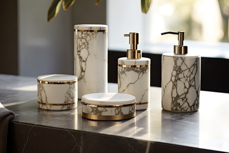 Elegance in Marble: A Luxurious Display for Bathroom Essentialsの素材
