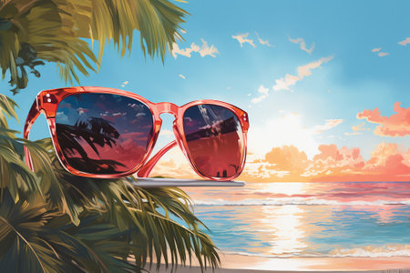 Paradise in your Palm: Unwind with Tech, Shades, and Sips!の素材