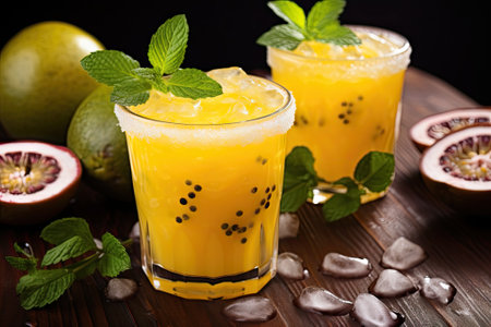 Passionfruit margarita cocktail - An exquisite tropical beverage with a burst of flavor, set againstの素材