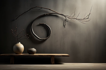Nature's Elegance: Enhancing Minimalism with Wood and Springの素材