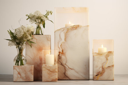 Marble Oasis: Exquisite Display Stand for Packaging and Mockup Design Templatesの素材