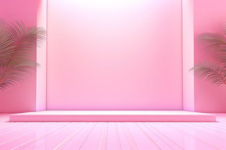 The abstract pink color gradient studio background is designed for product presentations. It portrayの素材