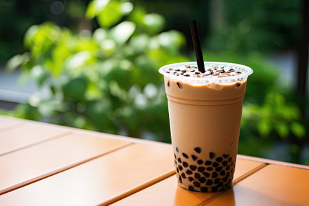 Bubble Milk Tea is a drink commonly found in Taiwanese drinking culture. It consists of a cup, usualの素材