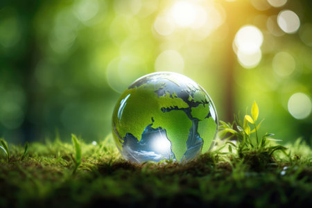 The concept of Earth Day revolves around the promotion of renewable energy for the future and the utの素材