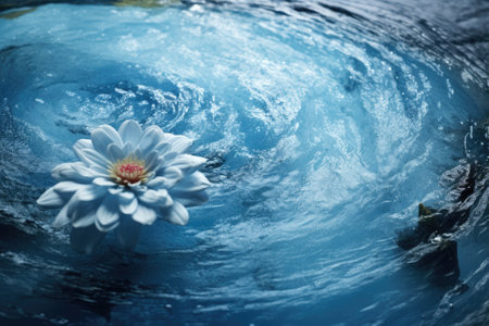 Tranquil Serenity: A Refreshing Blue Water Texture for Spa Conceptsの素材