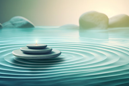 Tranquil Waters: Serene Spa Concept with Ripple Ringsの素材