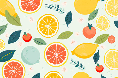 Tropical Citrus Delight: A Minimalist Summer Patternの素材